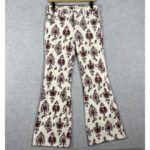 Anthropologie Pilcro Floral High Rise Bootcut Corduroy Pants Womens 28 Boho